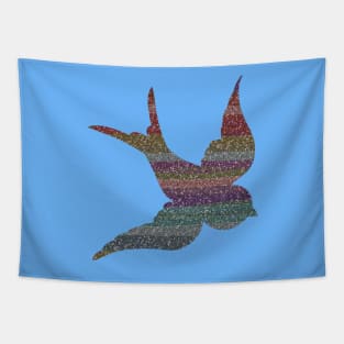 Rainbow Glitter Bird Tapestry