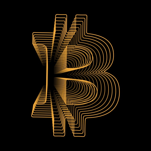 Bitcoin crypto gold modern typography art gift by star trek fanart and more