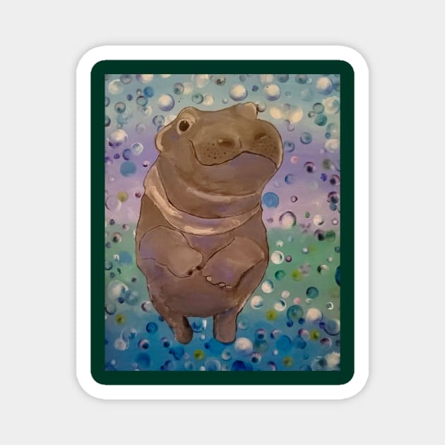 Henrietta Hippo Magnet by WensINK