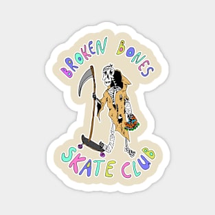 Broken Bones Skate Club skating grim reaper Magnet