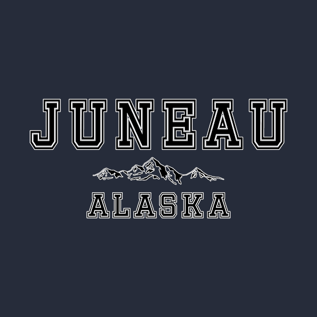 Juneau Alaska - The Alaskan Capital - Lettering with a Mountain Decal by vintagetrends