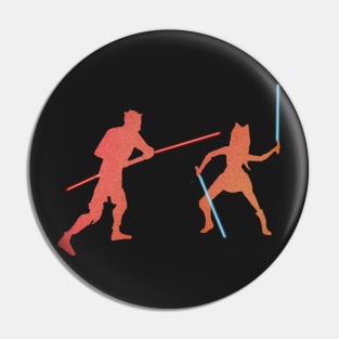 Ahsoka v. Maul duel silhouette Pin