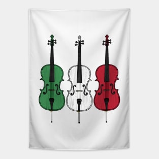 Cello Italian Flag Cellist String Musician Italy Tapestry