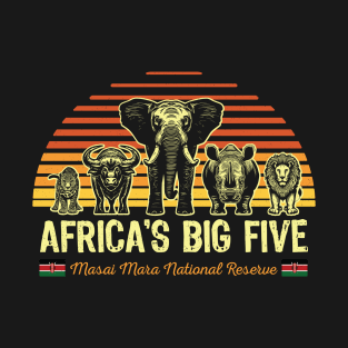 Africa's Big Five Safari | Leopard Rhino Elephant Buffalo Lion | Big 5 Africa | Masai Mara National Park T-Shirt