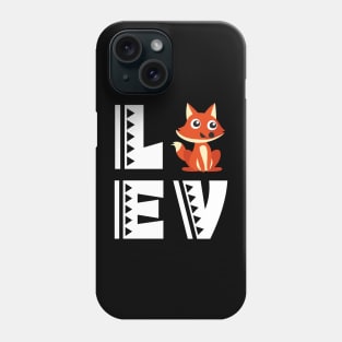 Cute love fox t shirt funny fox lover gifts for kids Phone Case