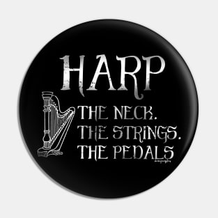 The Harp The Neck The Strings The Pedals v1 White Pin