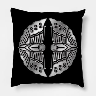 Otani Clan Kamon Silver Chrome Pillow