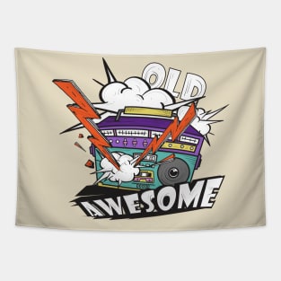 Retro Awesome Music radio hand drawn Tapestry