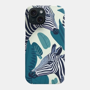 Modern Savanna Zebra Zoo Animals  Illustration Phone Case