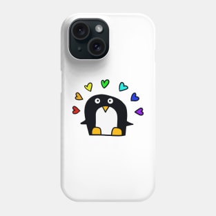 LGBTQ penguin with rainbow Phone Case