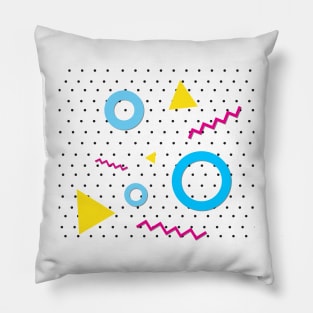 90s Pop art geometric dots fun pattern Pillow