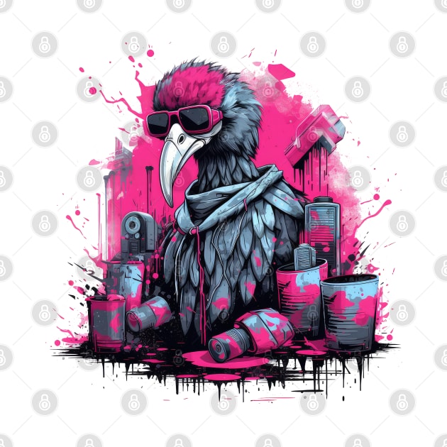 Cyberpunk flamingo by RosaliArt