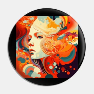 Psychedelic Girl Pin