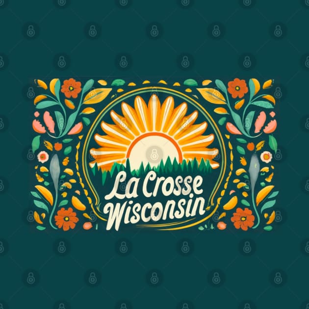 La Crosse Wisconsin Brushwork Rosemaling Style Art by BlueLine Design