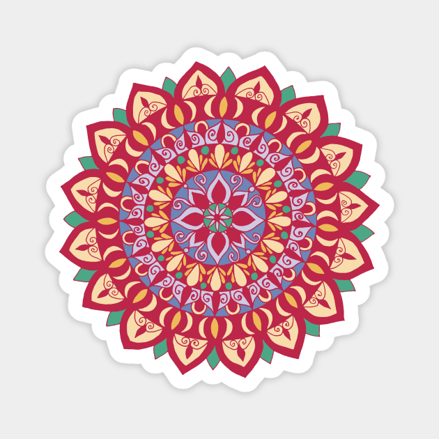 Flower Mandala Viva Magenta Magnet by MitaDreamDesign