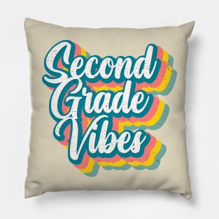 Cool Retro Second Grade Vibes Pillow