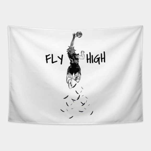 Haikyuu Fly High Haikyuu Hinata Shouyou Tapestry Teepublic C g f c kizudarake no waka dori ga sora am f g wo niranderu c g e7 c. haikyuu fly high