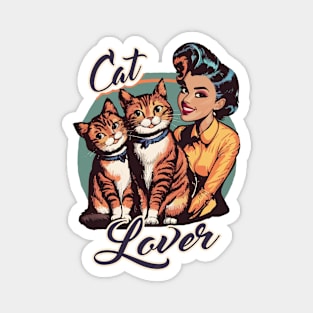 Retro Cat Lover Magnet