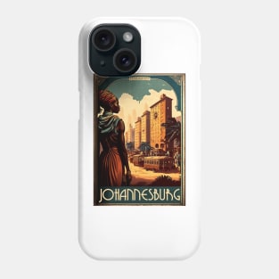 Johannesburg South Africa Vintage Travel Art Poster Phone Case