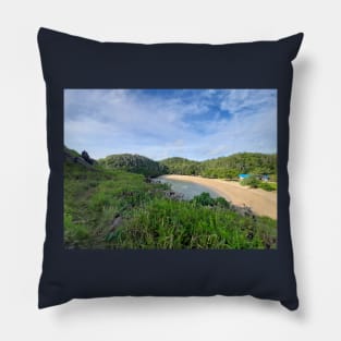 Hidden paradise lake lagoon sand beach Pillow