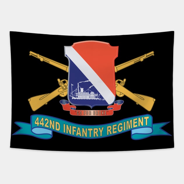 442nd Infantry Regiment w Br - SSI - Ribbon X 300 Tapestry by twix123844