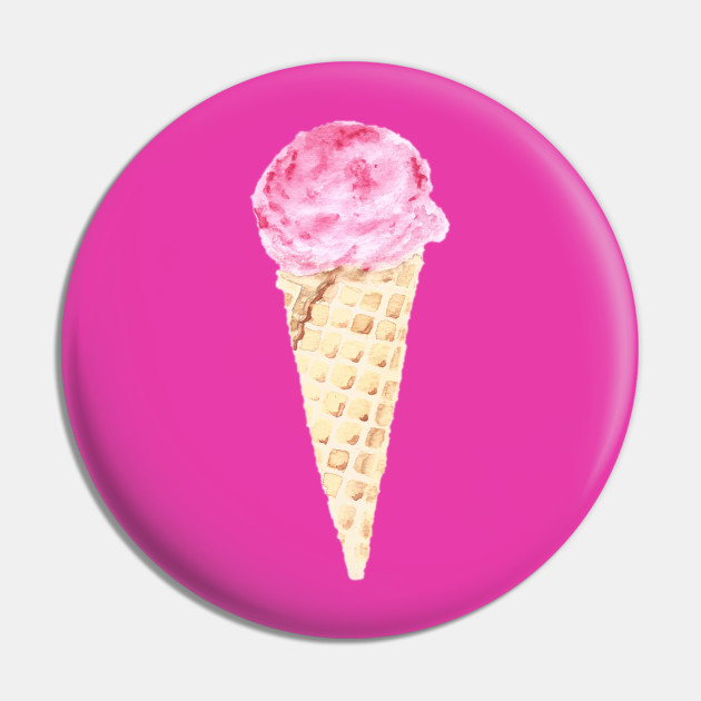 Ice Cream Watercolor Painting Ice Cream Cone Pin Teepublic