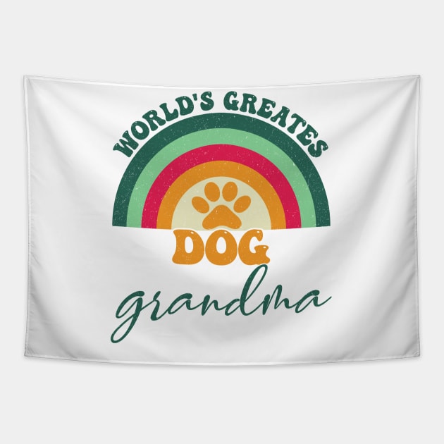 World's Greatest Dog Grandma  Cute Dog Owner Tapestry by KB Badrawino