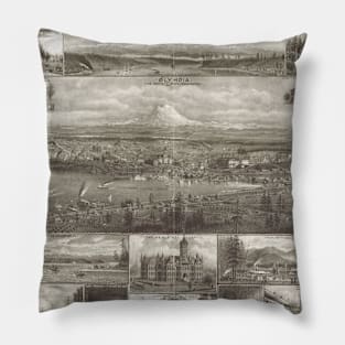 Vintage Pictorial Map of Olympia WA (1903) Pillow