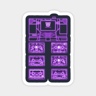 Masterpiece Soundwave and Cassettes Purple tron effect Magnet