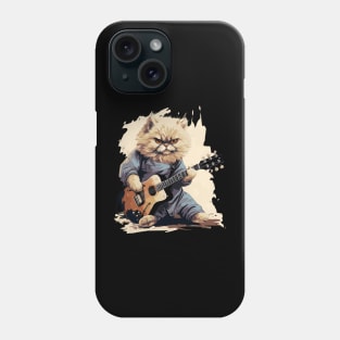 Persian Cat Playing Guitar Phone Case