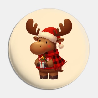 Cute Christmas Moose Pin