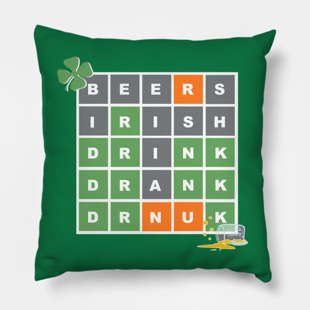 WORDLE ST PATRICKS DAY Pillow by thedeuce