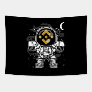 Astronaut Lifting Binance BNB Coin To The Moon Crypto Token Cryptocurrency Blockchain Wallet Birthday Gift For Men Women Kids Tapestry