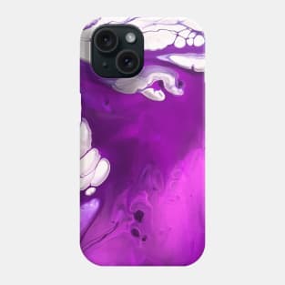Purple/White Acrylic Pour Painting Phone Case