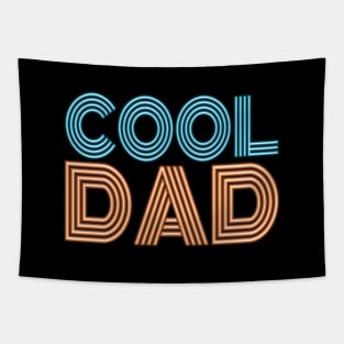 Simple Cool Dad Father's Day Neon Retro Typography Tapestry