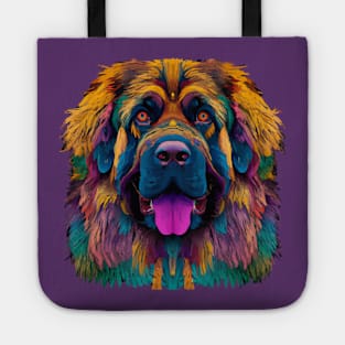 Fluffy Leonberger Stencil Tote