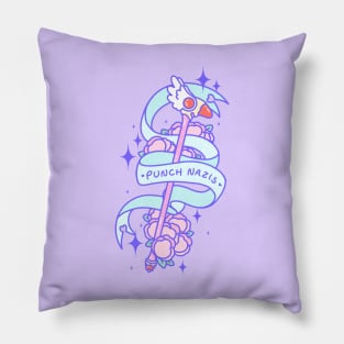 Punch Nazis Bird Wand - Kawaii Justice Series Pillow