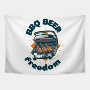 bbq beer freedom 4th of july shirt Tapestry