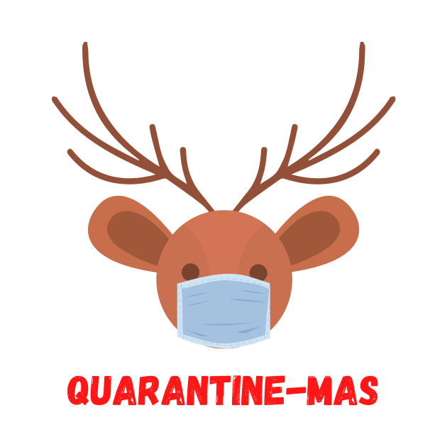 Quarantine-Mas Reindeer Christmas in Quarantine Reindeer with a Mask Social Distancing by nathalieaynie