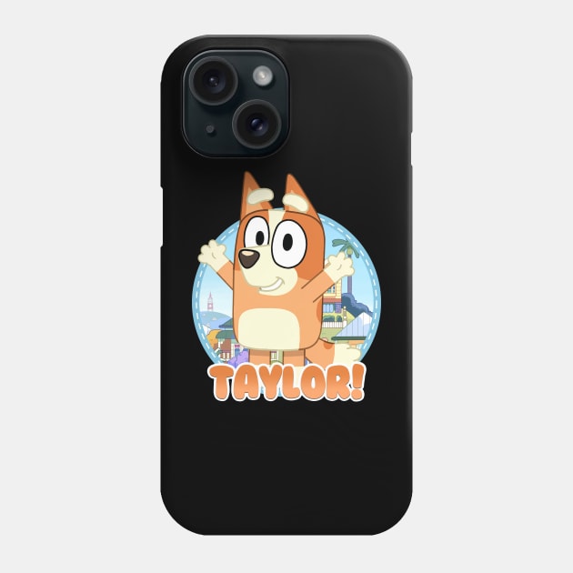 Bluey and Bingo taylor happy birthday Phone Case by Justine Nolanz