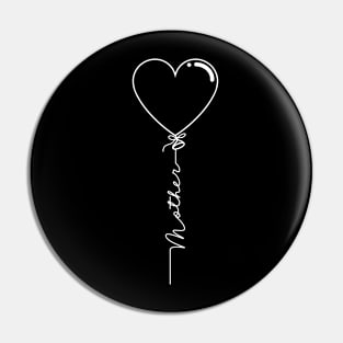 Mothers Day Heart Balloon - Mother - White Pin