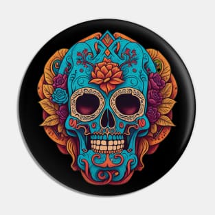 Stunning Sugar Skull Art for Día de los Muertos Pin