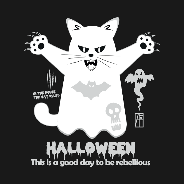 CAT rules - This is a good day to be rebellious for Halloween by ArtProjectShop