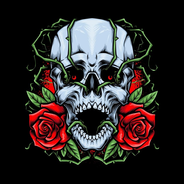 Skull And Roses by Joe_tamponi