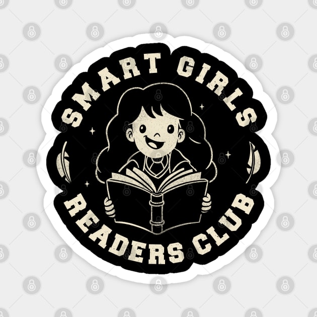 Smart Girls Readers Club Funny Books Magnet by eduely