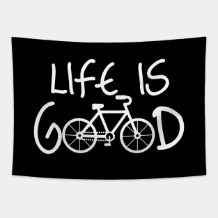 'Life Is Good Cyclist' Amazing Bike Gift Tapestry