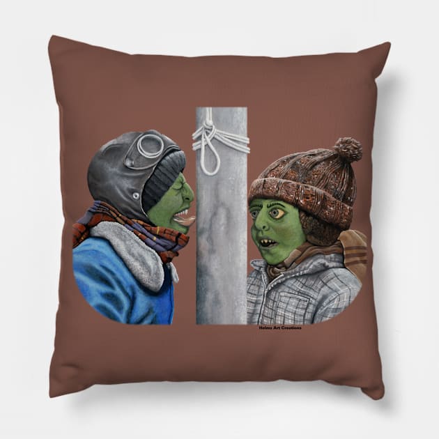 Fantasy Monster Xmas Story Fairy Tale Pillow by Helms Art Creations