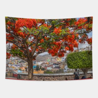 Mexico. Guanajuato. Flaming Tree. Tapestry