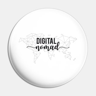 Digital nomad geometric world map Pin