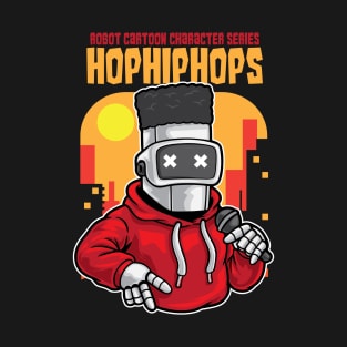 Robot Hiphop Cartoon Illustration T-Shirt